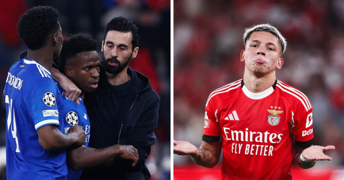 Escándalo en la Champions: Vinícius acusó de racismo al argentino Gianluca Prestianni