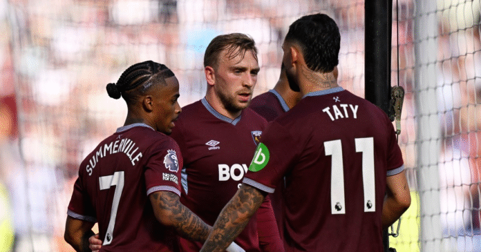 El mendocino Taty Castellanos convirtió en la goleada del West Ham pero no pudo evitar el descenso